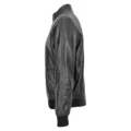 Angled view of Mens Real Leather Bomber Jacket Raglan Shoulder Francis Black