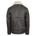 Back view of Men's Top Gun Style Sheepskin Jacket Oscar Brown White