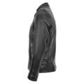 Men's Leather Cafe Racer Casual Biker Jacket Gerard Black lateral side