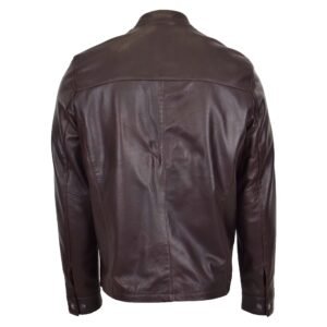 Men's Leather Standing Collar Jacket Paul Brown rear view