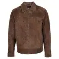 Men's Real Suede Casual Harrington Jacket Larry Brown front view