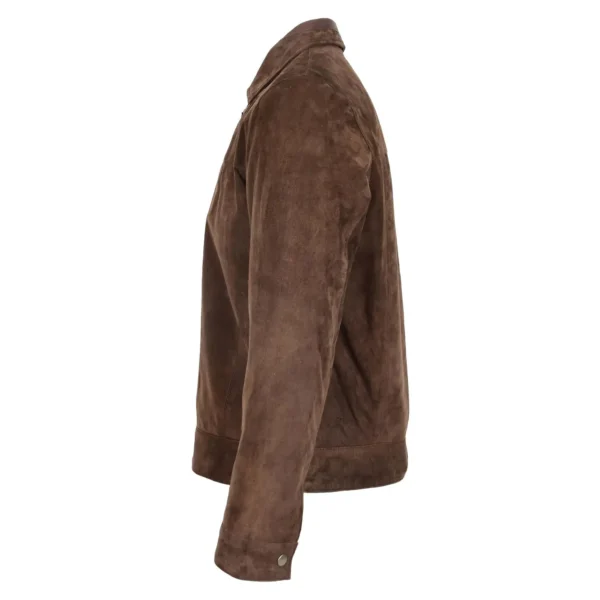 Men's Real Suede Casual Harrington Jacket Larry Brown lateral view