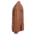 Angled view of Men's Leather Blazer Two Button Jacket Zavi Tan