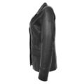 Angled view of Women's Leather Semi Fit Two Button Blazer Shirley Black