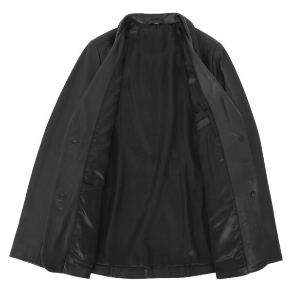 Interior view of Women's Leather Semi Fit Two Button Blazer Shirley Black