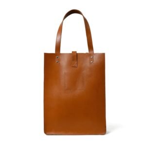 Front view of a Chestnut Elegance Women’s Leather Tote Bag