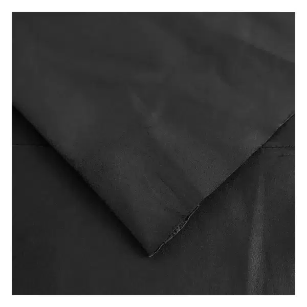 Close-up view of Trine Women’s Leather top in soft leather quality Nero Black