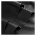 Close up view of Trine Women’s Leather top in soft leather quality Nero Black