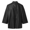 Back view of Kyle DEP Women’s Nero Leather Top Black New