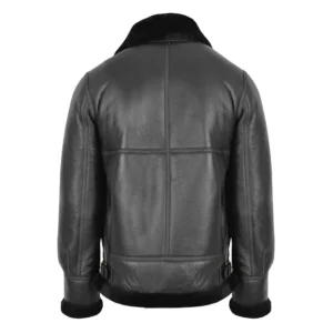 Back view of Men’s Classic B3 Original Sheepskin Jacket Black