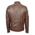 Men's Casual Biker Leather Jacket Jaime Timber rear side