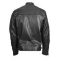 Men's Casual Soft Leather Biker Jacket Nelson Black rear side