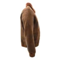 Angled view of Mens Original Flying Sheepskin Bomber Brown Ginger Shearling Jacket Curtis