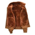 Interior view of Mens Original Flying Sheepskin Bomber Brown Ginger Shearling Jacket Curtis