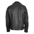 Men's Leather Biker Brando Design Jacket Sean Black rear side