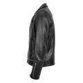 Men's Leather Biker Brando Design Jacket Sean Black lateral side