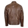 Men's Leather Biker Style Jacket with Quilt Detail Jackson Timber rear view