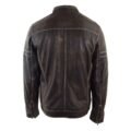 Men's Real Leather Biker Jacket Vintage Rub Off Effect RICKY rear side