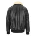 Back view of Men's Leather Bomber Jacket G-1 Aviator Style Jarrod Black