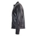 Men's Leather Cafe Racer Biker Jacket Charlie Black lateral view