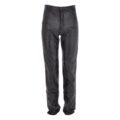 Mens Leather Pants Straight Leg Classic Leather Trousers Black