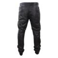 Full Back view of Men’s Leather Jogger Jeans Elasticated Trousers Black