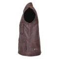 Angled view of Men's Leather Multi Purpose Gilet Roger Brown