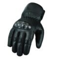 Rear view of Motorcycle Leather Gloves Winter Thermal Waterproof Black