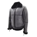 Front view of Original RAF Flying Sheepskin Jacket Tyler Grey Black Shearling