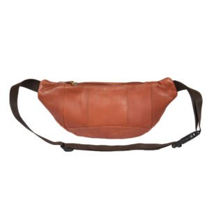 Rear view of Real Men's Leather Belt Bag Leather Waist bag Brown