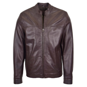 Mens Leather Standing Collar Jacket Paul Brown