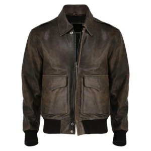 A2 Aviator Flight Jacket For Men Real Cowhide Distressed Leather Jacket