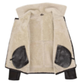 Interior view of Men's Top Gun Style Sheepskin Jacket Oscar Brown White