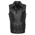 Multi Purpose Mens Leather Gilet Roger Black