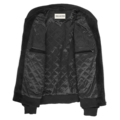 Interior view of Men's Suede Bomber Varsity Jacket Reg Black