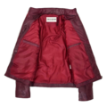 Men's Leather Hooded Puffer Jacket Rory Burgundy inner side