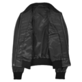 Interior view of Women's Leather Varsity Quilted Bomber Jacket Sally Black