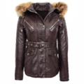 Womens Original Duffle Style Leather Coat