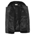 Interior view of Men's Leather College Boy Varsity Jacket Garry Black White