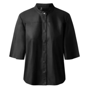 Soft Quality Women’s Nero Leather Shirt Black