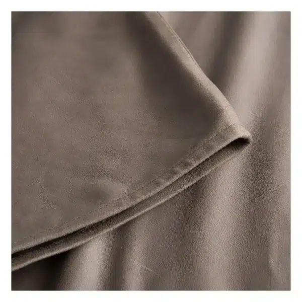 Close-up view of Soft Quality Women’s Nero Leather Shirt Mud Grey