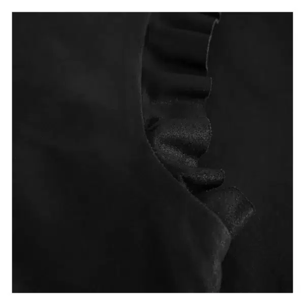 Close-up view of shoulder of Leather Women’s Top in Soft Quality Nero Black