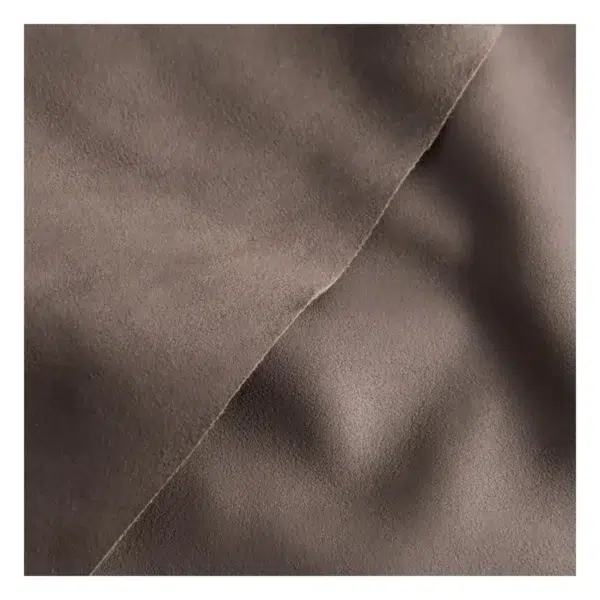 Close up view of Women’s Leather top with Waistband Mud Grey