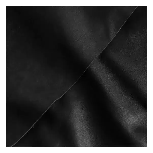 Close-up view of Women’s Leather top with Waistband Nero Black