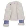 Interior view of Women's Real Sheepskin Trucker Jacket Kylie Denim Blue