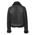 Back view of Women's Sheepskin Aviator RAF Pilot Jacket Elsie Black