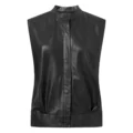 Tammy Women’s Leather Top and Vest Nero Black