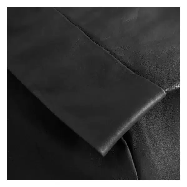 Close-up view of arm of Tammy Women’s Leather Top and Vest Nero Black