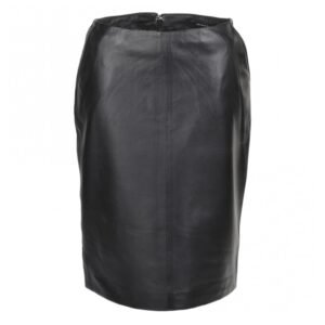 Women’s Leather Pencil Skirt Black : Linn