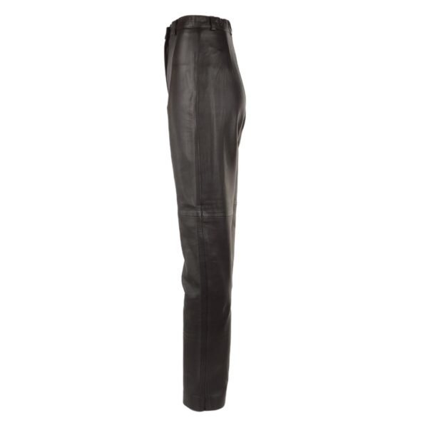 Angled view Women's Suede Leather Trousers Brown New